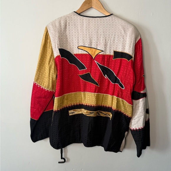 80s Vintage Earth Sea & Sky Patchwork Button-Up Jacket Women's Size Size XL - Picture 6 of 6